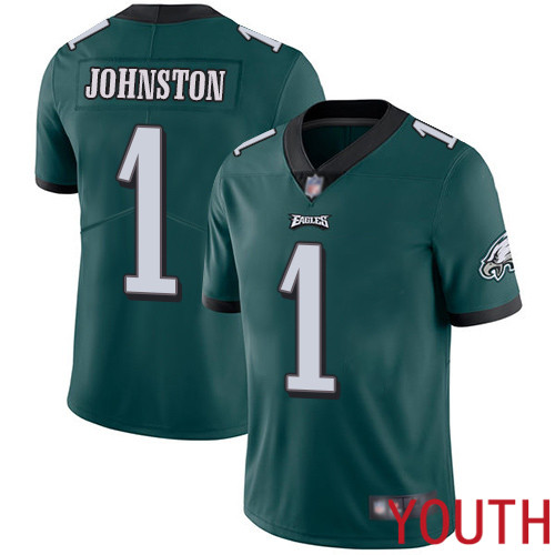 Youth Philadelphia Eagles #1 Cameron Johnston Midnight Green Team Color Vapor Untouchable NFL Jersey